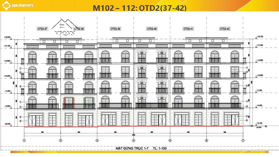 Mặt tiền địa hình tiêu biểu của Shophouse Địa Trung Hải